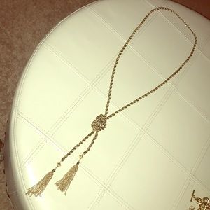 HOLIDAY PARTY✨Long gold chain with tassel ends